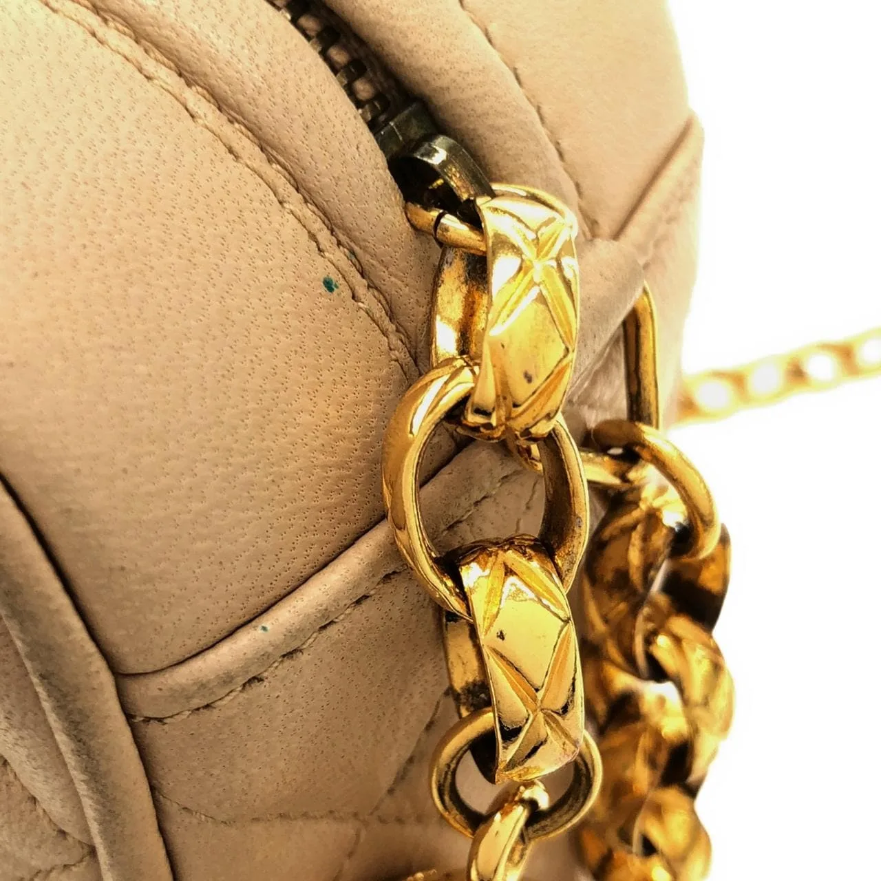 CHANEL Shoulder Lambskin Beige Lambskin Rank B - Thumbnail 6