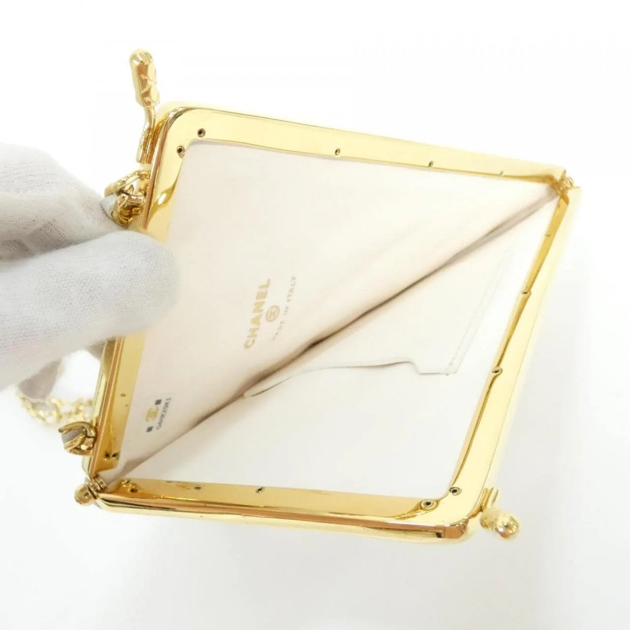 CHANEL Wallet Lambskin White Lambskin Rank B - Thumbnail 8