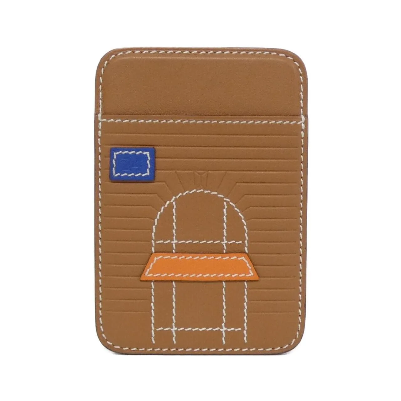 HERMES 0002781 Card Case Swift Orange