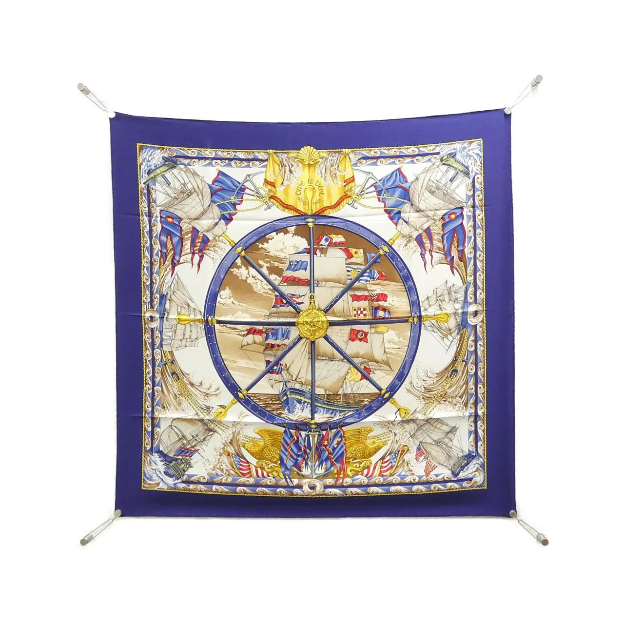 HERMES Scarf Blue