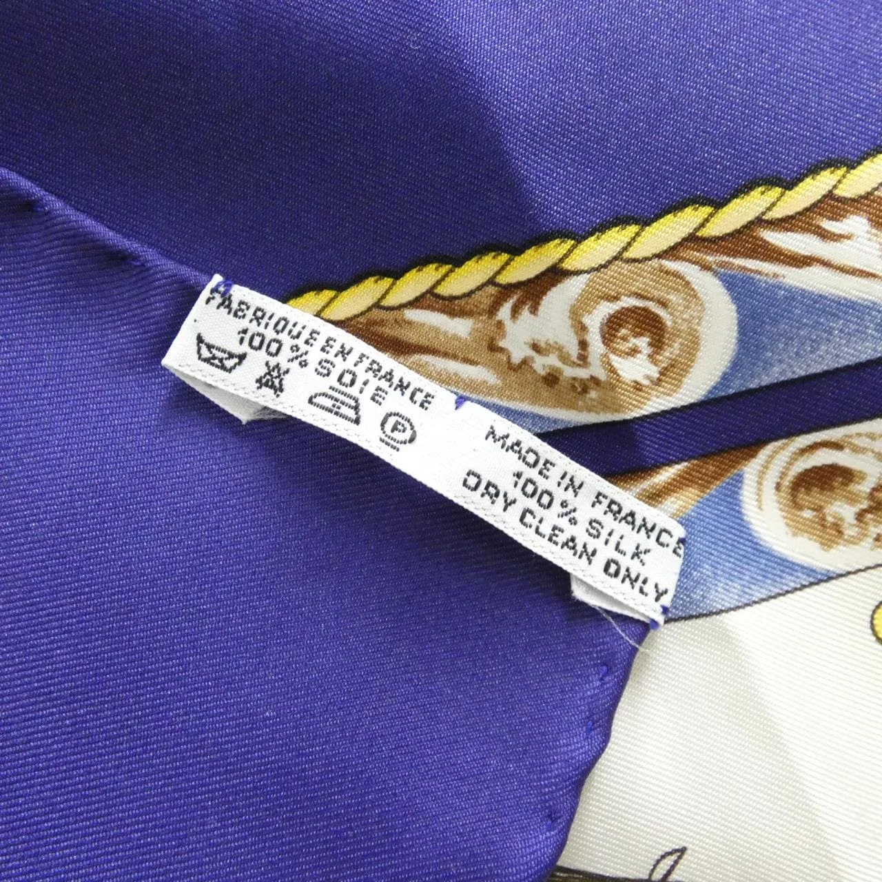 HERMES Scarf 藍色 中古品A - 縮圖 3