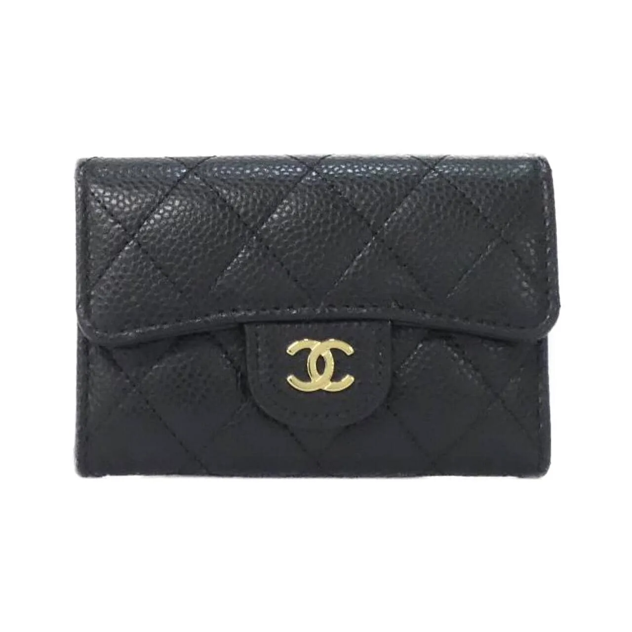 CHANEL Timeless Classic AP0214 Card Case Grained Calfskin Black