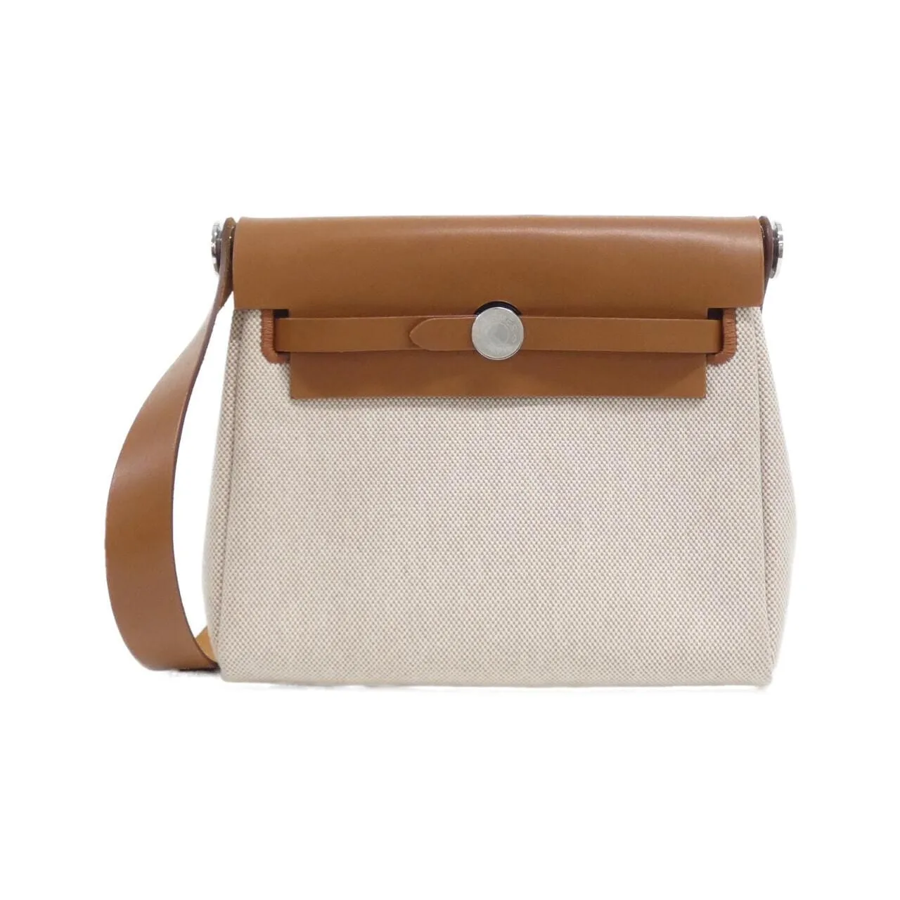 HERMES Herbag 085414CK Shoulder Beige