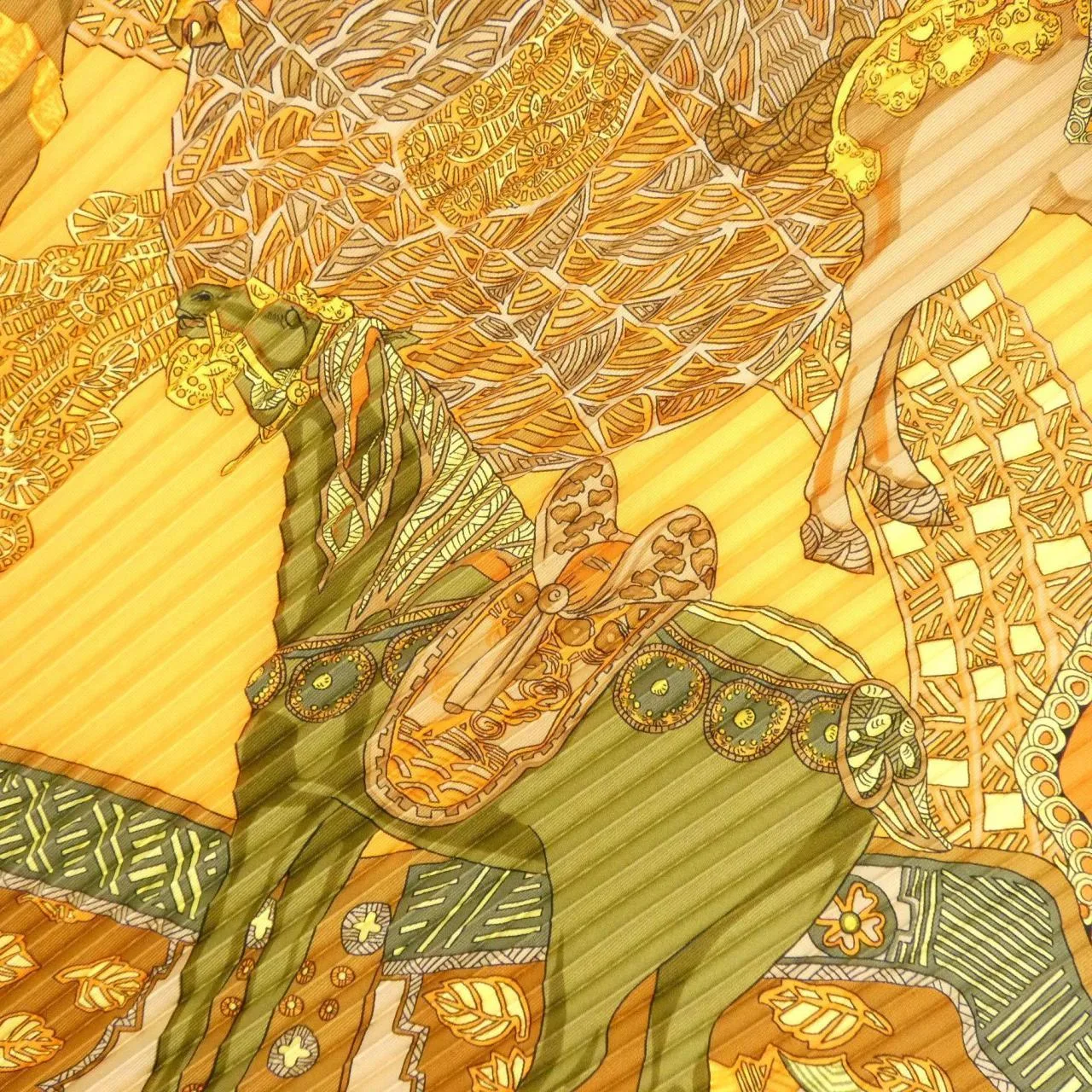 HERMES Scarf 橙色 中古品A - 縮圖 3