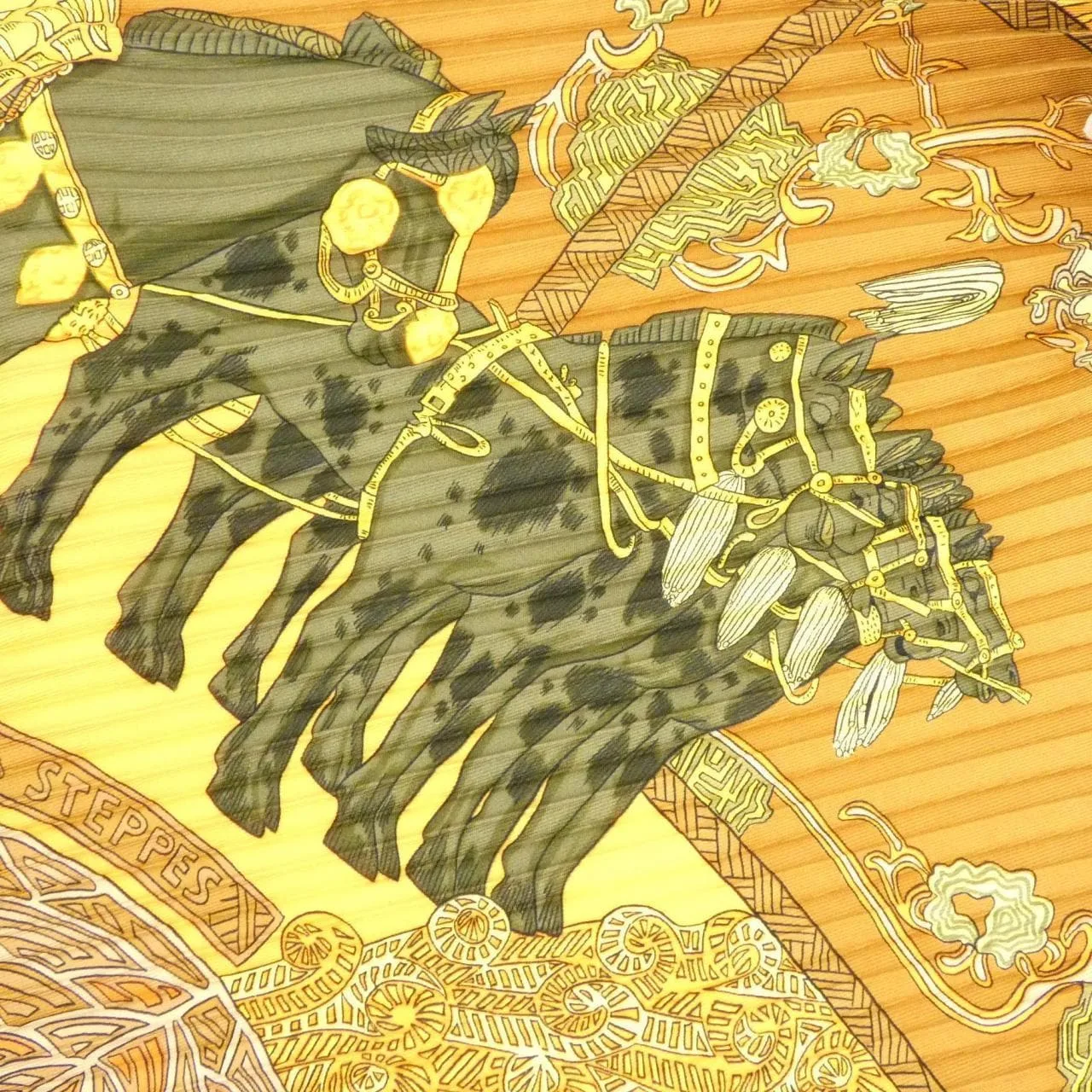 HERMES Scarf 橙色 中古品A - 縮圖 4