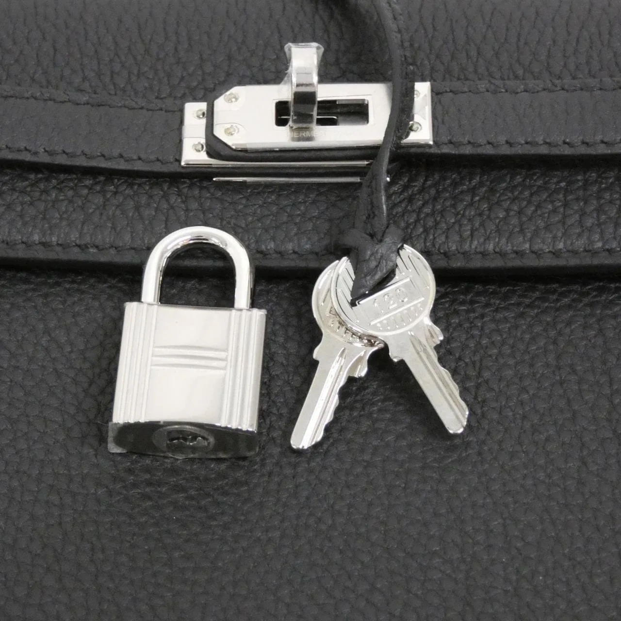 HERMES Kelly 044624CK Handbag Togo 黑色 Togo 牛皮 未使用品 - 縮圖 4