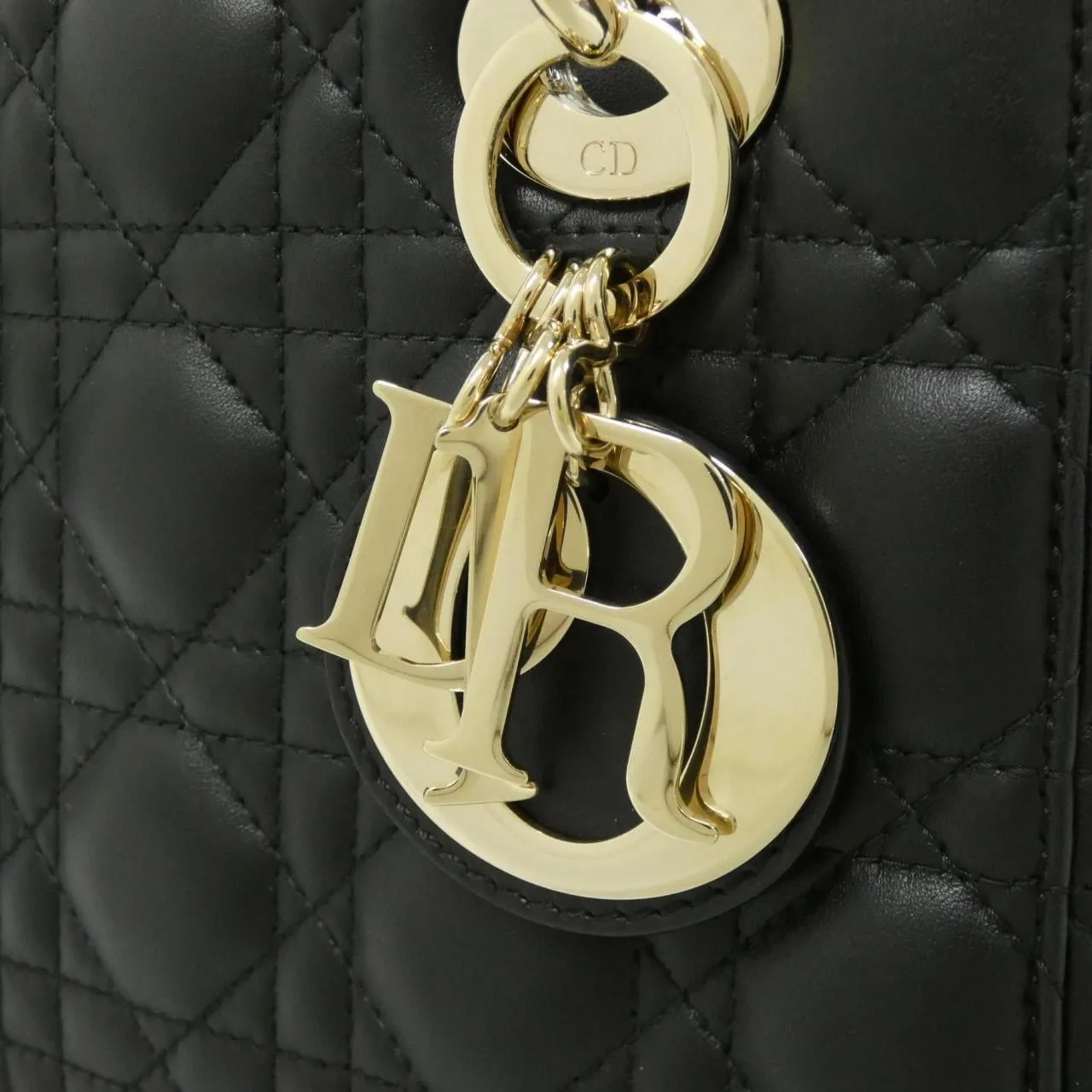 DIOR Lady Dior M0538OCAL Handbag Lambskin 黑色 羊皮 中古品A - 縮圖 4