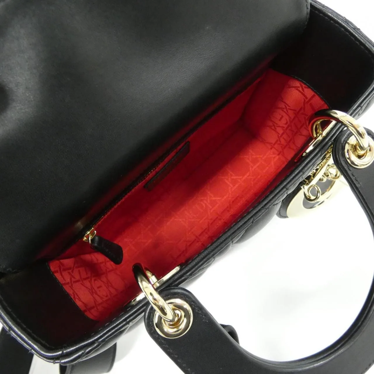 DIOR Lady Dior M0538OCAL Handbag Lambskin 黑色 羊皮 中古品A - 縮圖 9