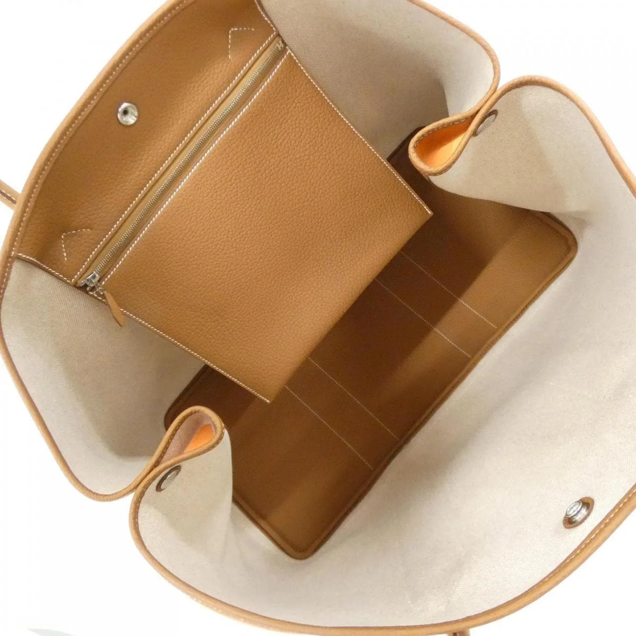 HERMES Garden Party 084923CK Tote Beige Rank A - Thumbnail 4