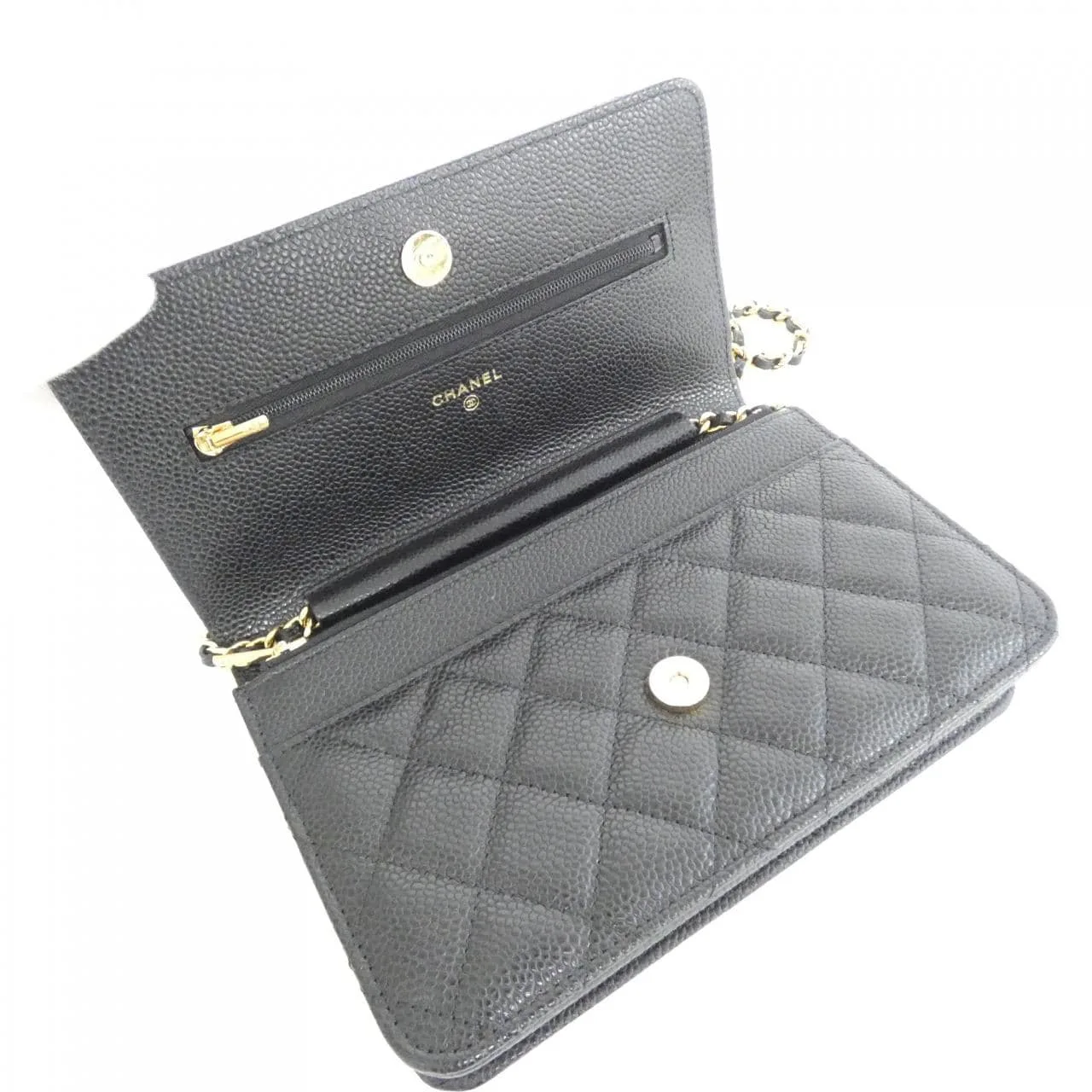 CHANEL Timeless Classic AP0250 Wallet Grained Calfskin 黑色 荔枝紋牛皮 中古品A - 縮圖 5