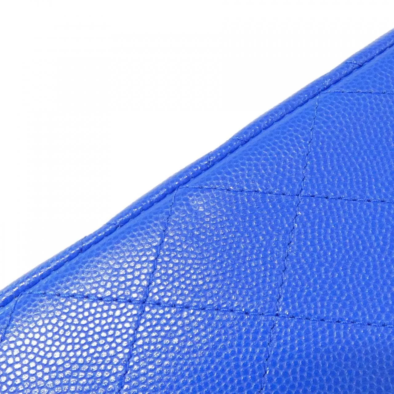 CHANEL Matelasse 1112 Shoulder Grained Calfskin Blue Grained Calfskin Rank A - Thumbnail 3