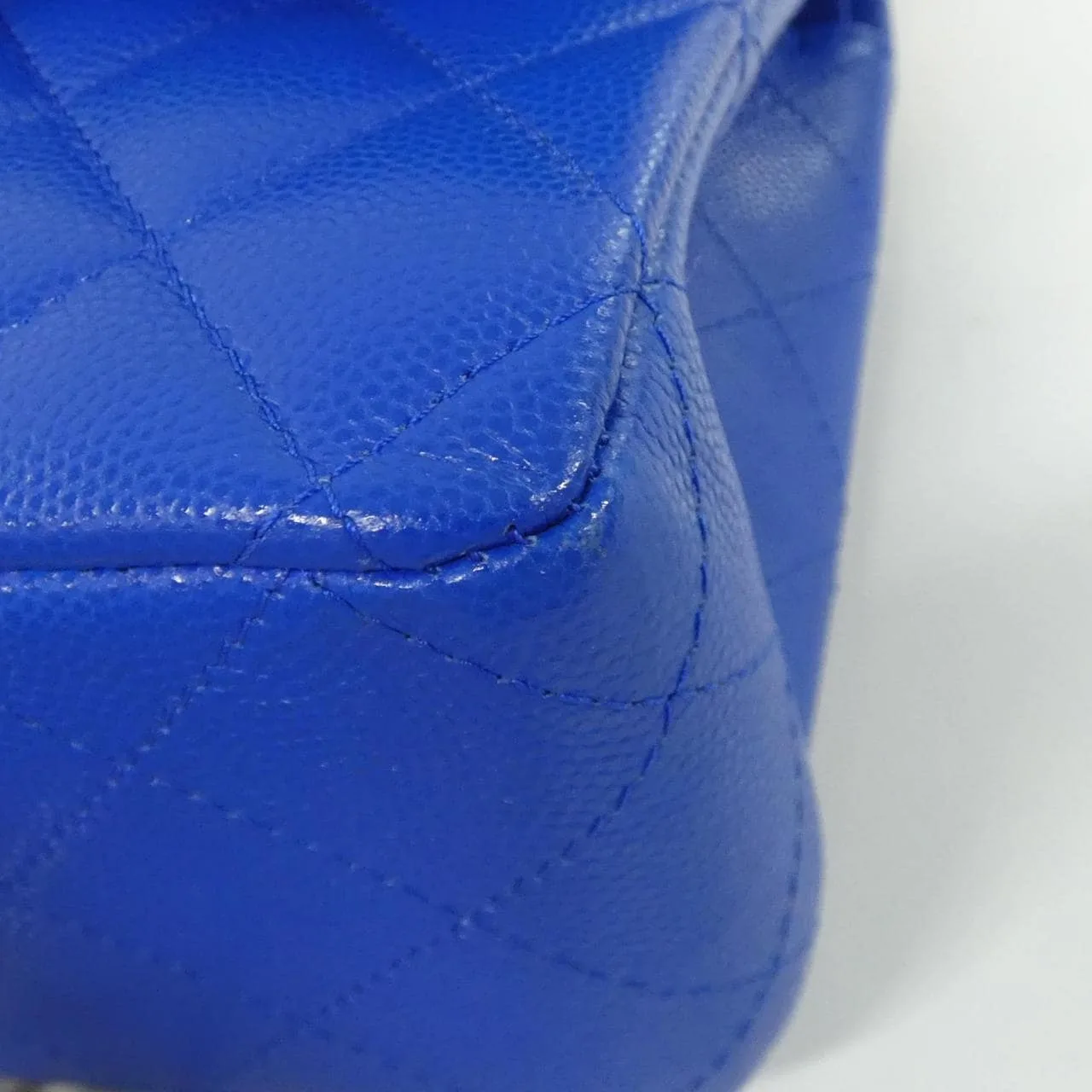 CHANEL Matelasse 1112 Shoulder Grained Calfskin Blue Grained Calfskin Rank A - Thumbnail 4