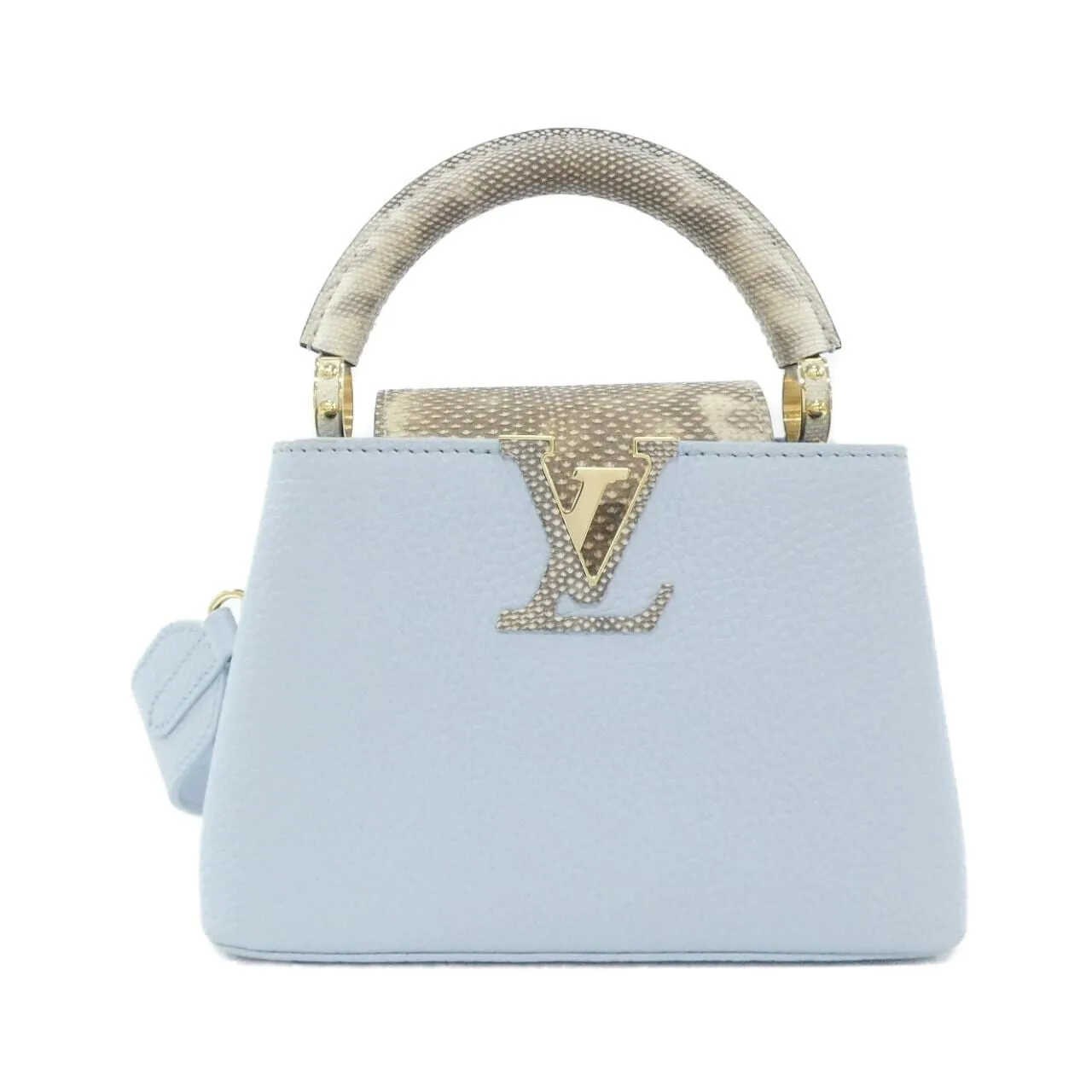 LOUIS VUITTON Capucines M22876 Handbag Leather Blue