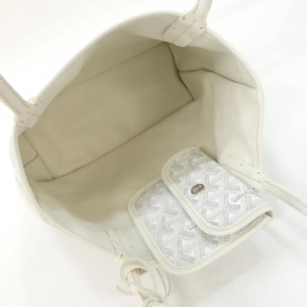 GOYARD Anjou Handbag Canvas 白色 帆布 未使用品 - 縮圖 5