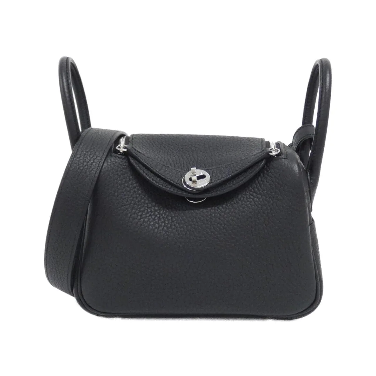 HERMES Lindy 079086CK Shoulder Clemence Black