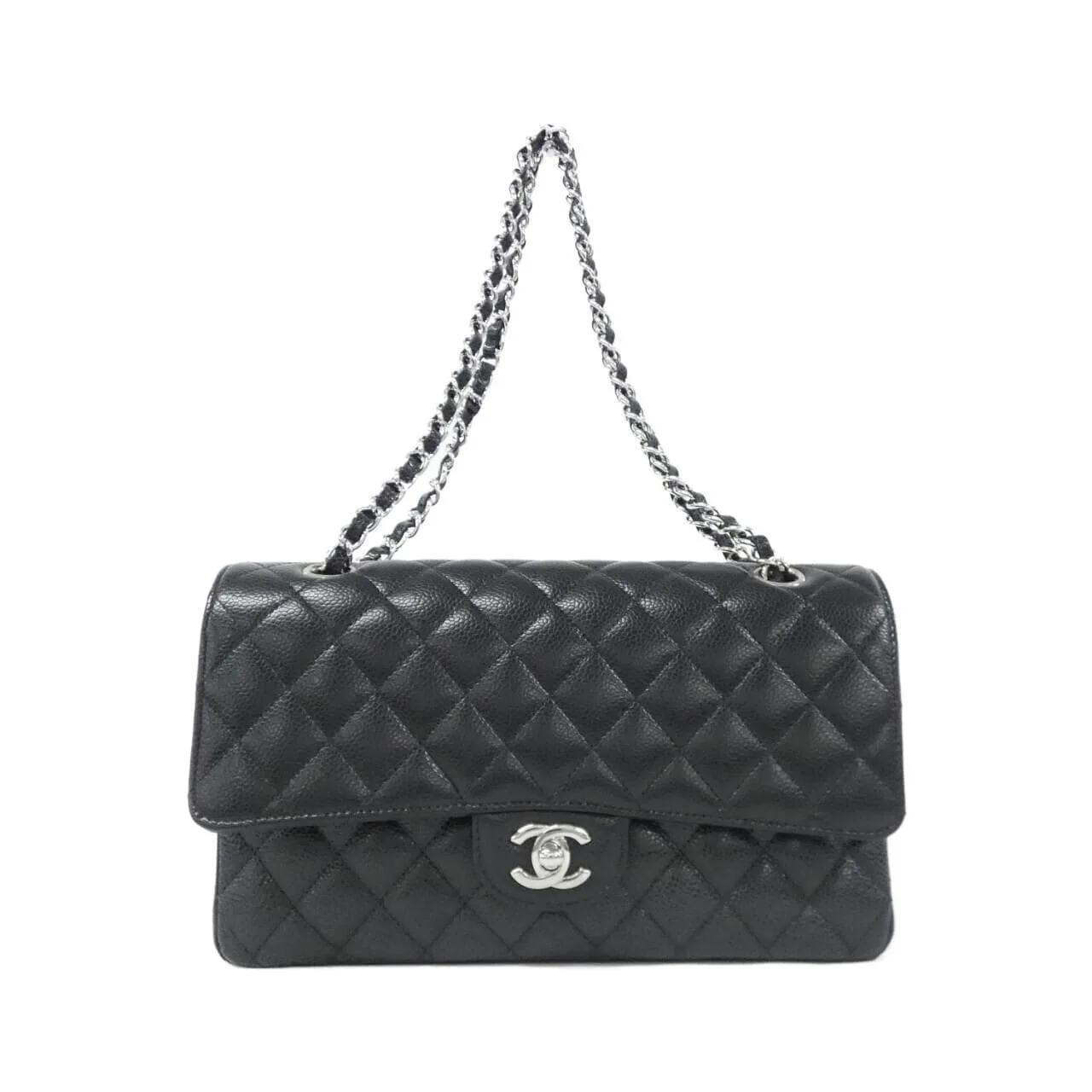 CHANEL Matelasse 1112 Shoulder Grained Calfskin Black