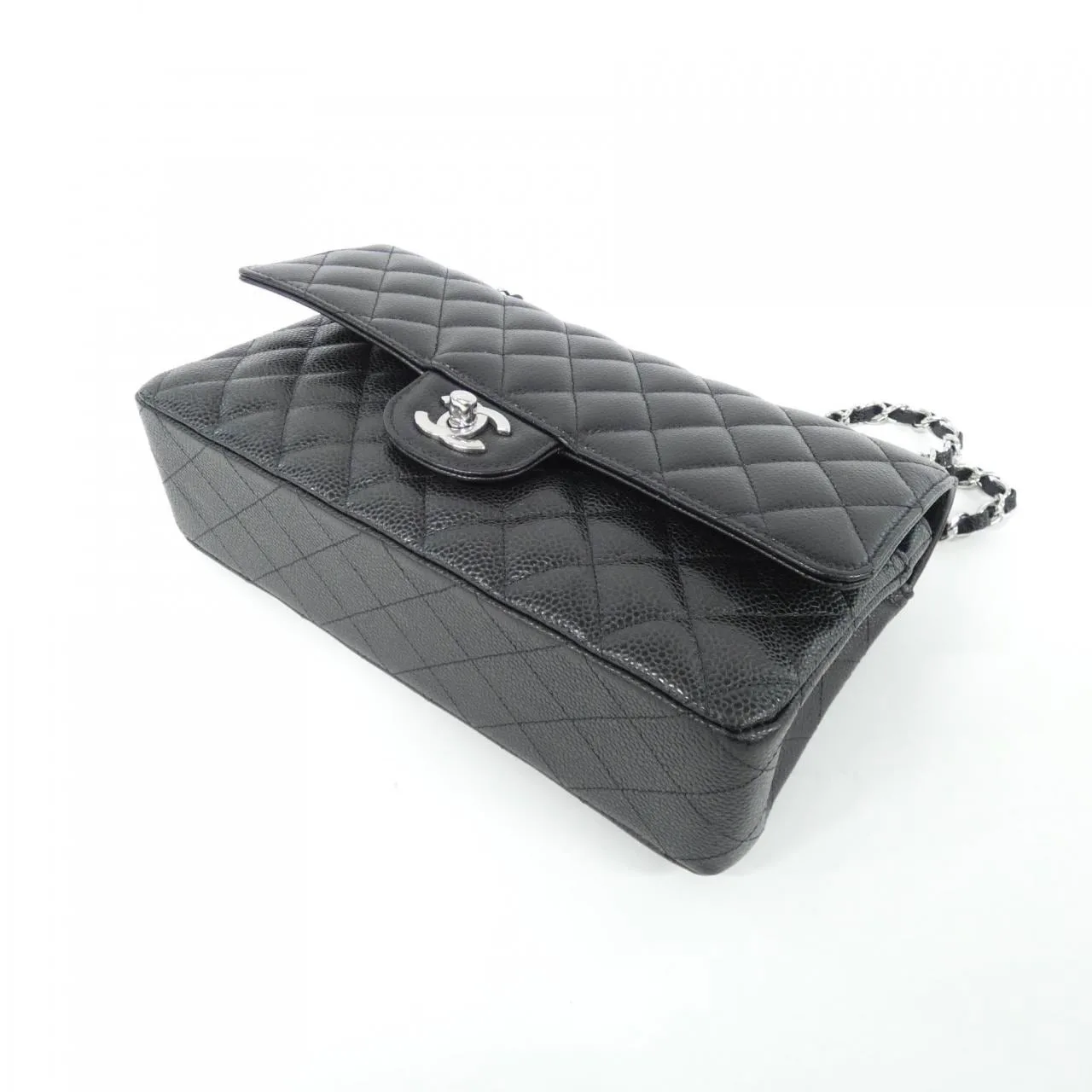 CHANEL Matelasse 1112 Shoulder Grained Calfskin Black Grained Calfskin - Thumbnail 3