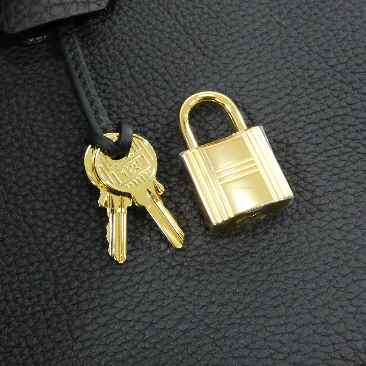 HERMES 027633CC Handbag Togo Black Togo Leather - Thumbnail 4