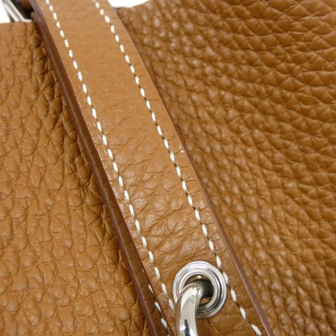 HERMES Picotin 060991CK Handbag Clemence 金色 Clemence 皮 中古品A - 縮圖 5