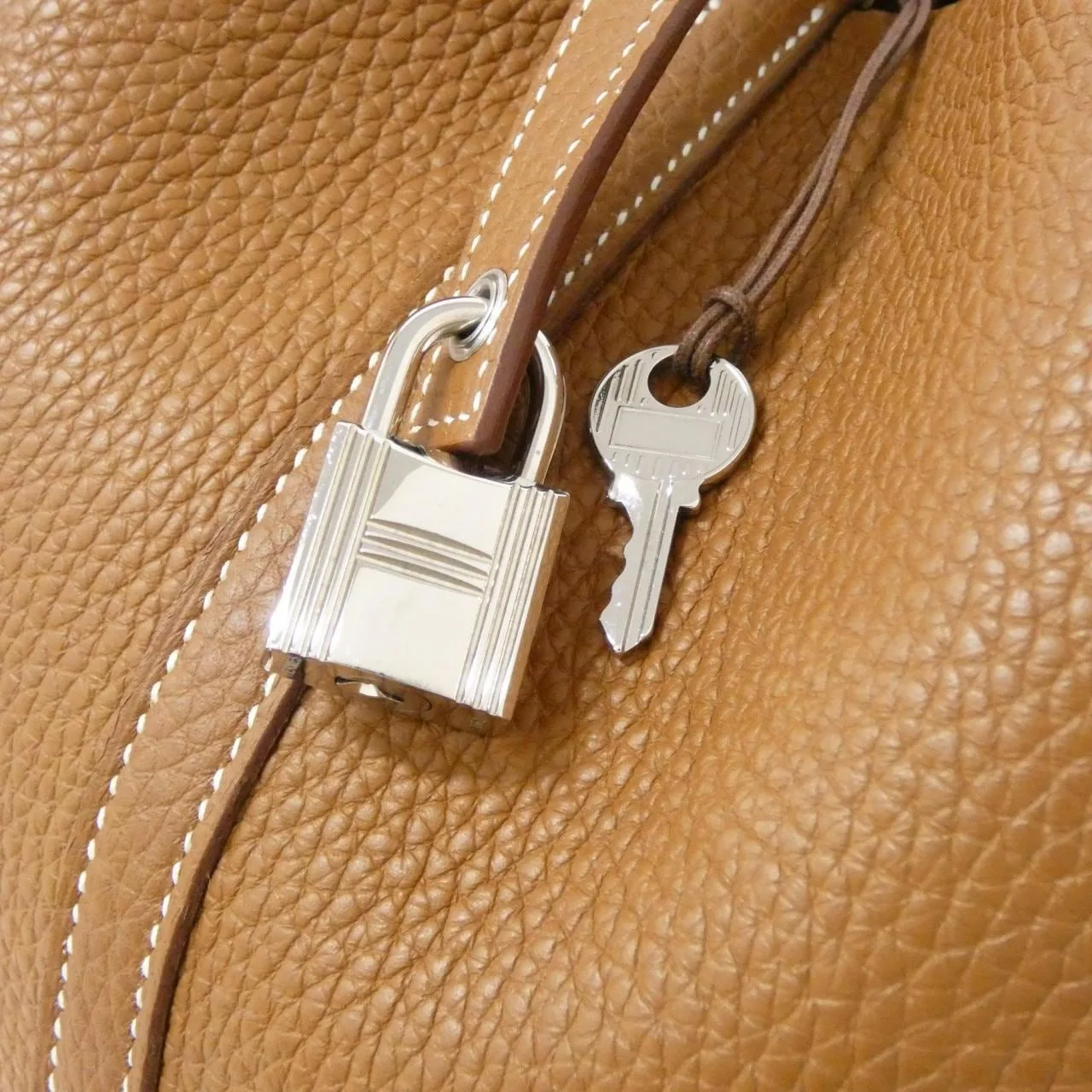 HERMES Picotin 060991CK Handbag Clemence 金色 Clemence 皮 中古品A - 縮圖 6