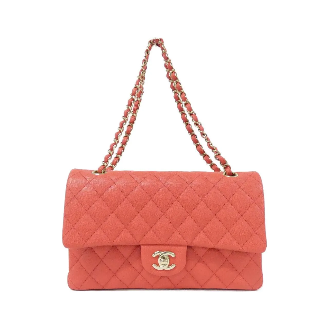 CHANEL Matelasse 1112 Shoulder Grained Calfskin Pink