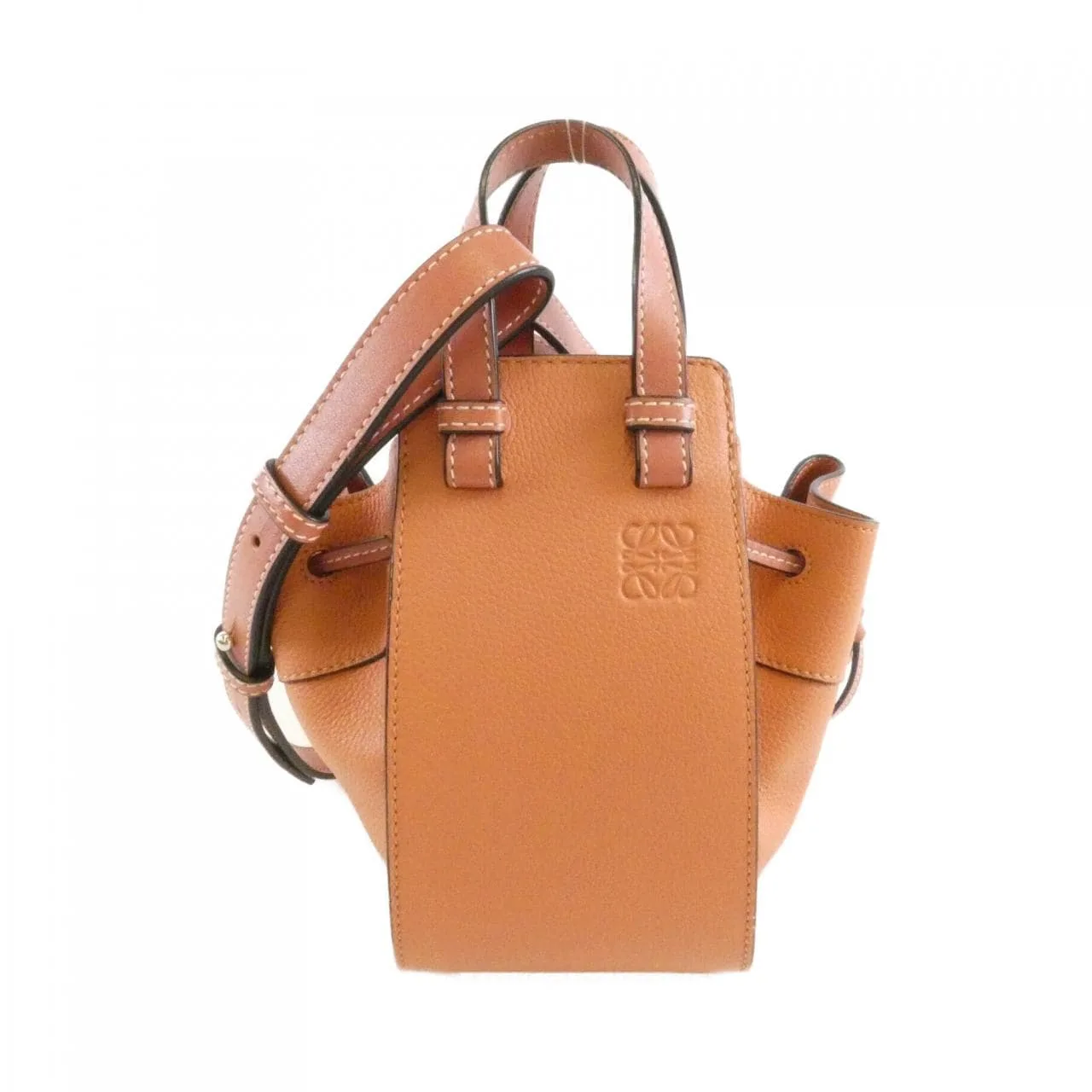 LOEWE Hammock 314 12 V07 Shoulder Leather Black