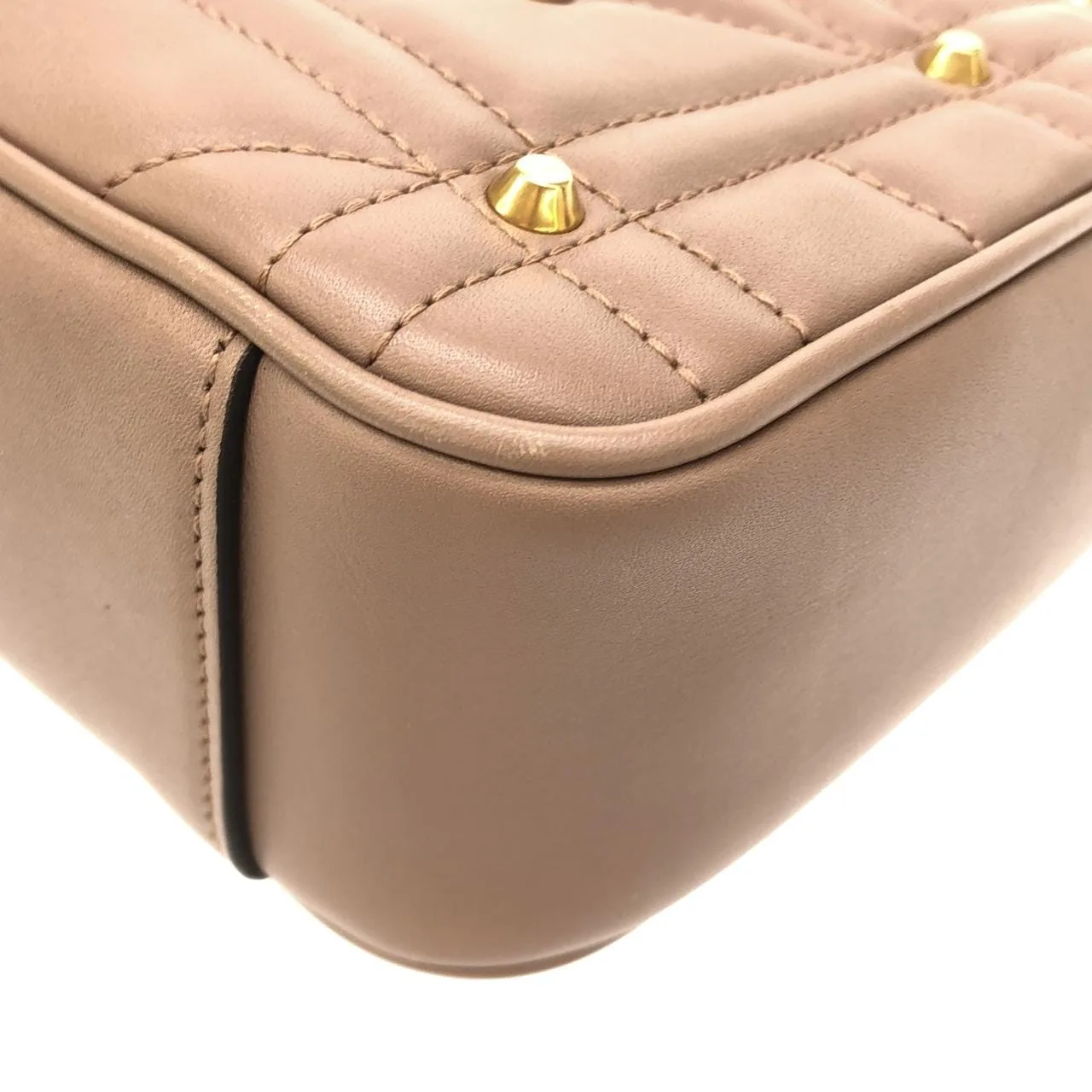 GUCCI Marmont 443497 DRWWT Shoulder Leather Gold Leather Rank A - Thumbnail 3