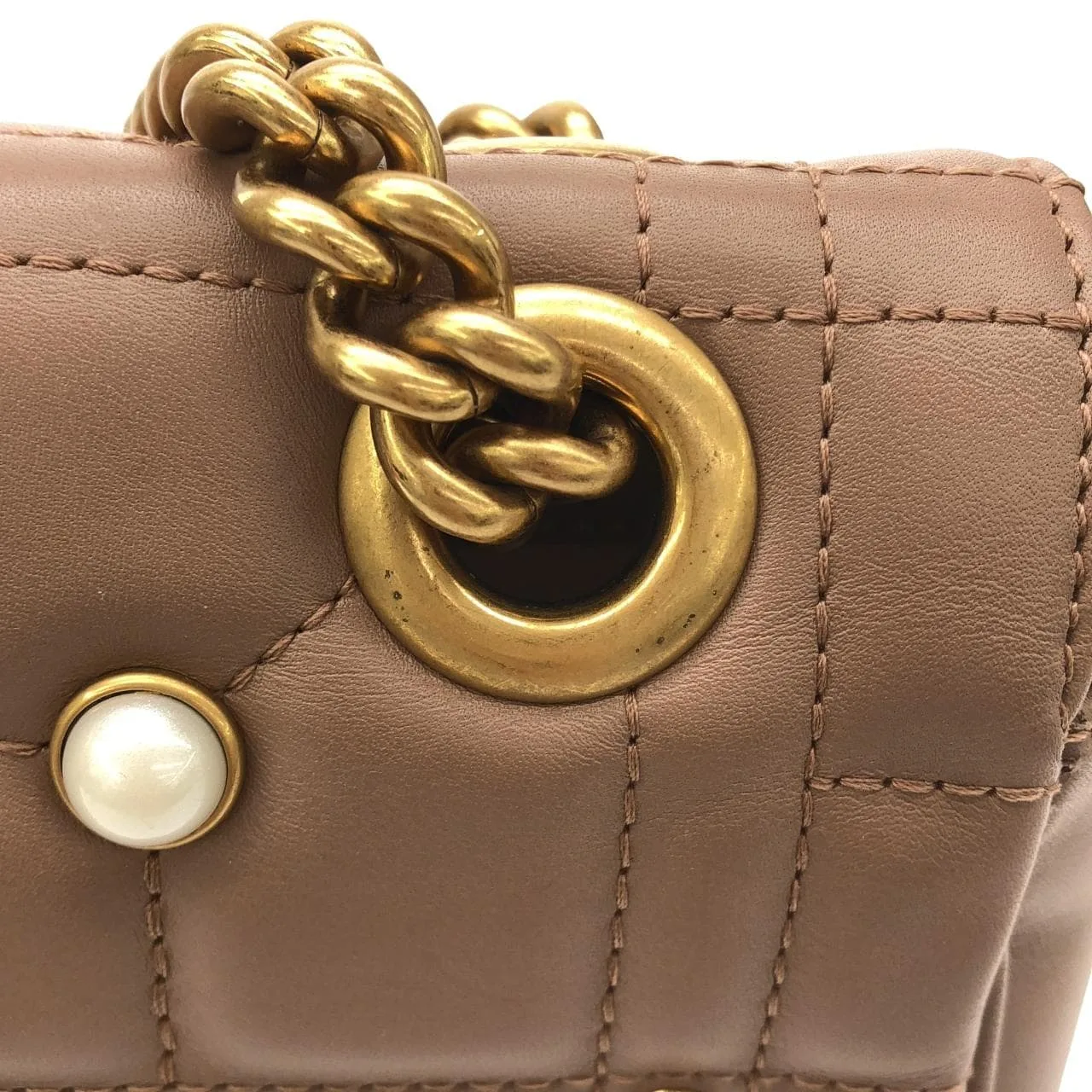 GUCCI Marmont 443497 DRWWT Shoulder Leather Gold Leather Rank A - Thumbnail 6