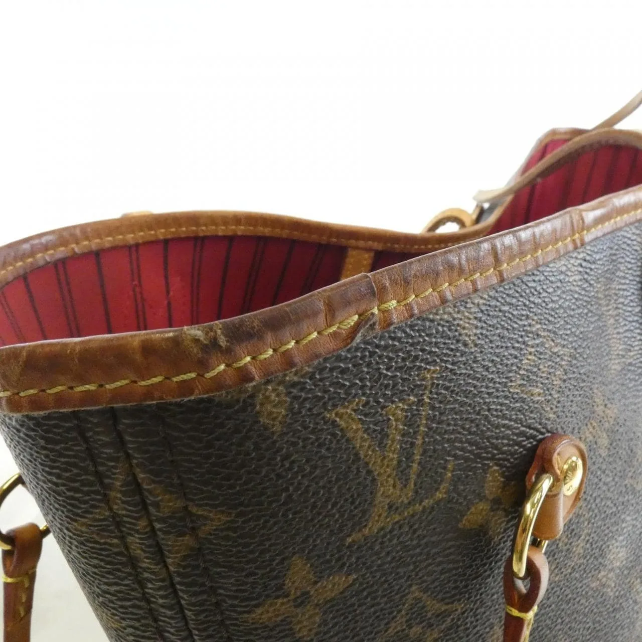 LOUIS VUITTON Neverfull M41177 Tote Monogram 黑色 Monogram 中古品B - 縮圖 3