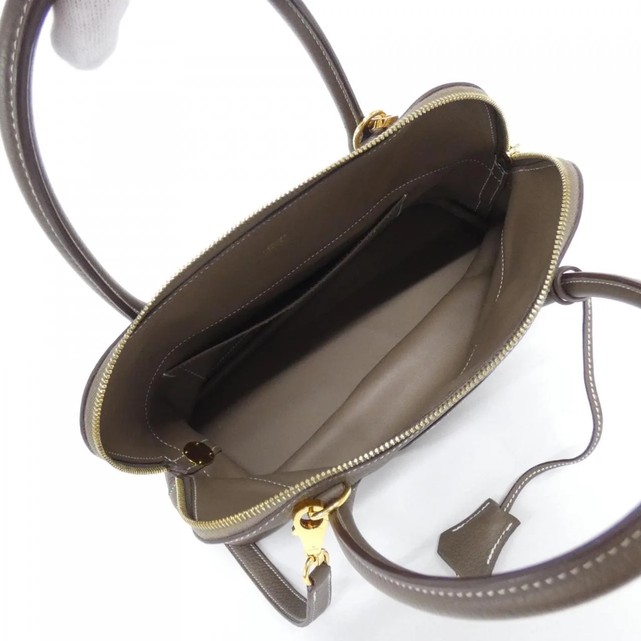 HERMES Bolide 073419CC Handbag Clemence Etoupe Clemence Leather Rank A - Thumbnail 9