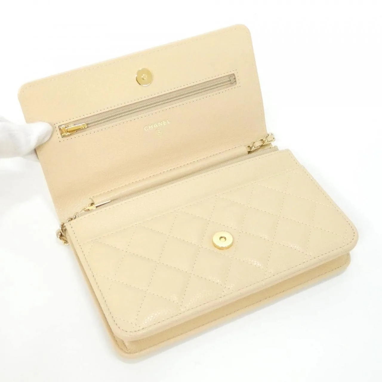 CHANEL Timeless Classic AP0250 Wallet Grained Calfskin Beige Grained Calfskin Rank A - Thumbnail 6