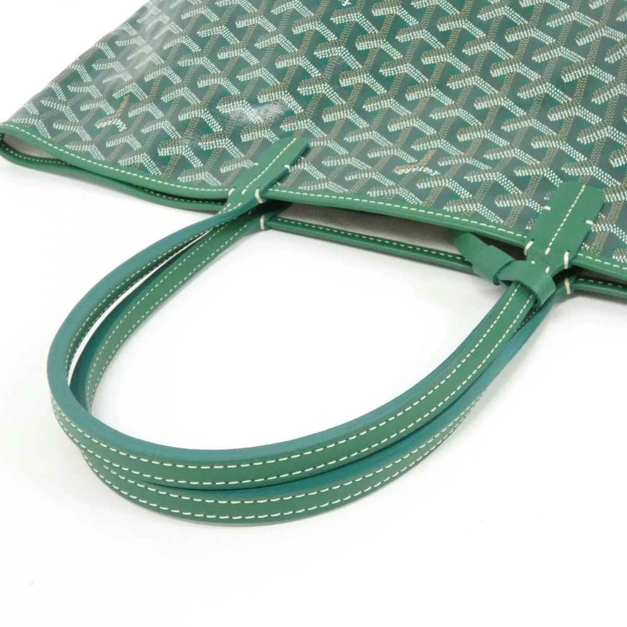 GOYARD Saint Louis AMA LOUIS PM Tote Canvas 綠色 帆布 中古品A - 縮圖 4