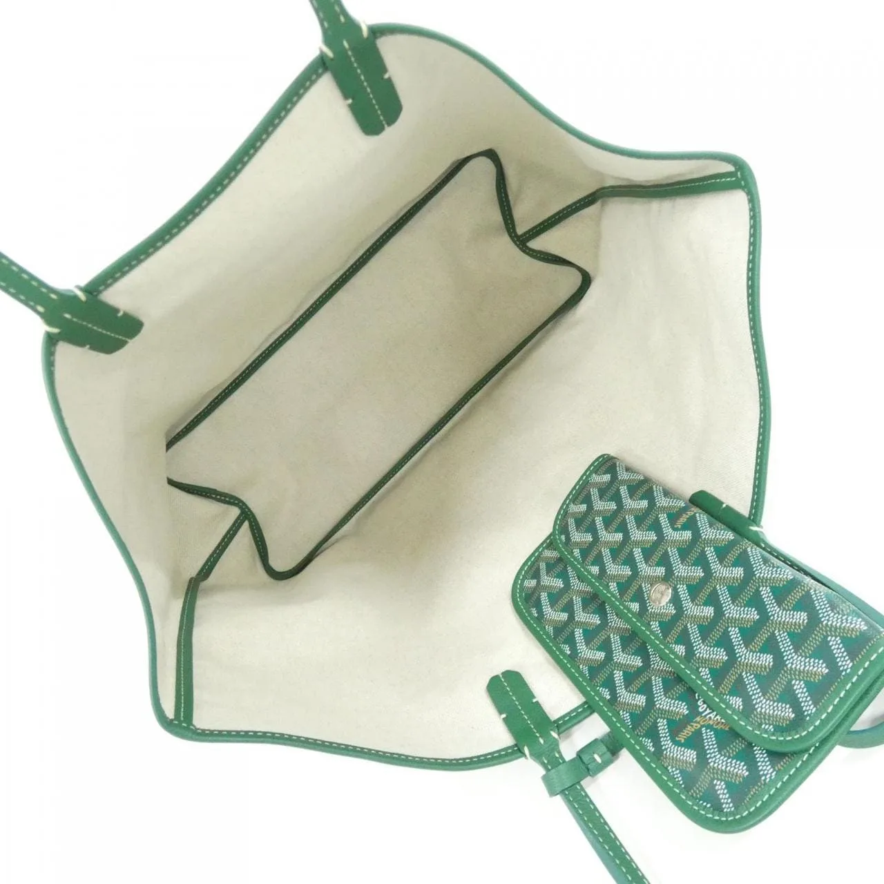 GOYARD Saint Louis AMA LOUIS PM Tote Canvas 綠色 帆布 中古品A - 縮圖 5