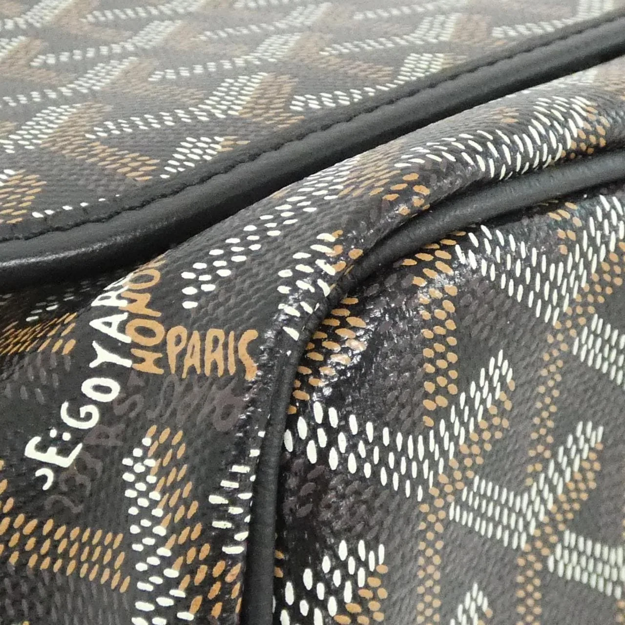 GOYARD Shoulder Canvas 黑色 帆布 中古品A - 縮圖 3