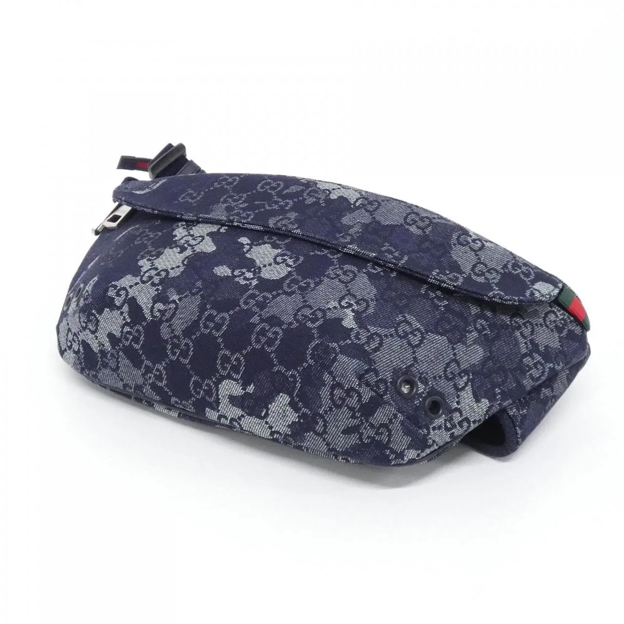 GUCCI 851706 Belt Denim 黑色 牛仔布 中古品A - 縮圖 3