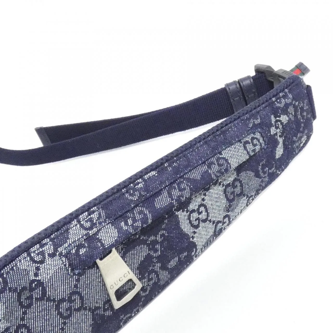 GUCCI 851706 Belt Denim 黑色 牛仔布 中古品A - 縮圖 5