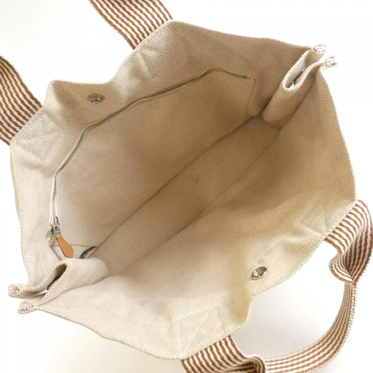 HERMES 102018M Tote Canvas Beige Canvas Rank B - Thumbnail 8