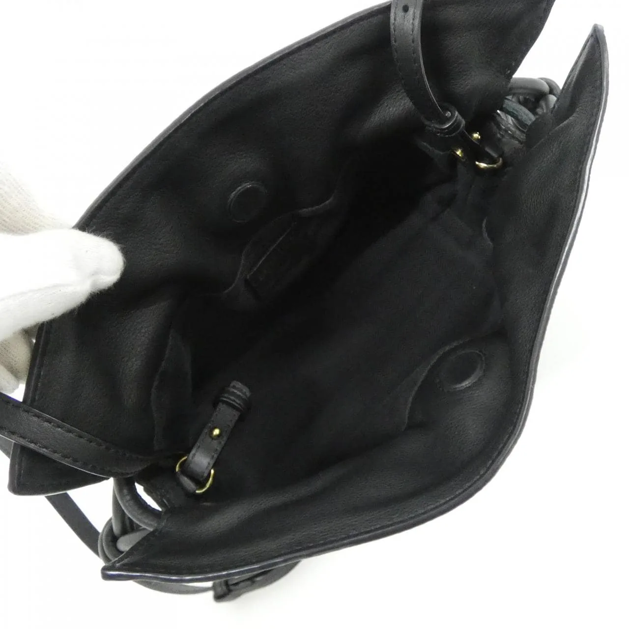 LOEWE Flamenco A411FC1X33 Handbag Canvas Black Canvas Rank A - Thumbnail 6