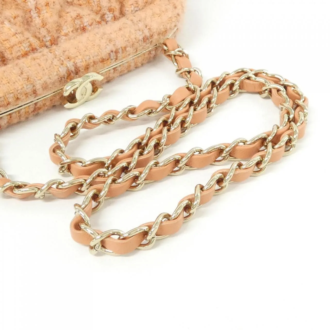 CHANEL AS4717 Shoulder Tweed Orange Tweed Rank A - Thumbnail 4