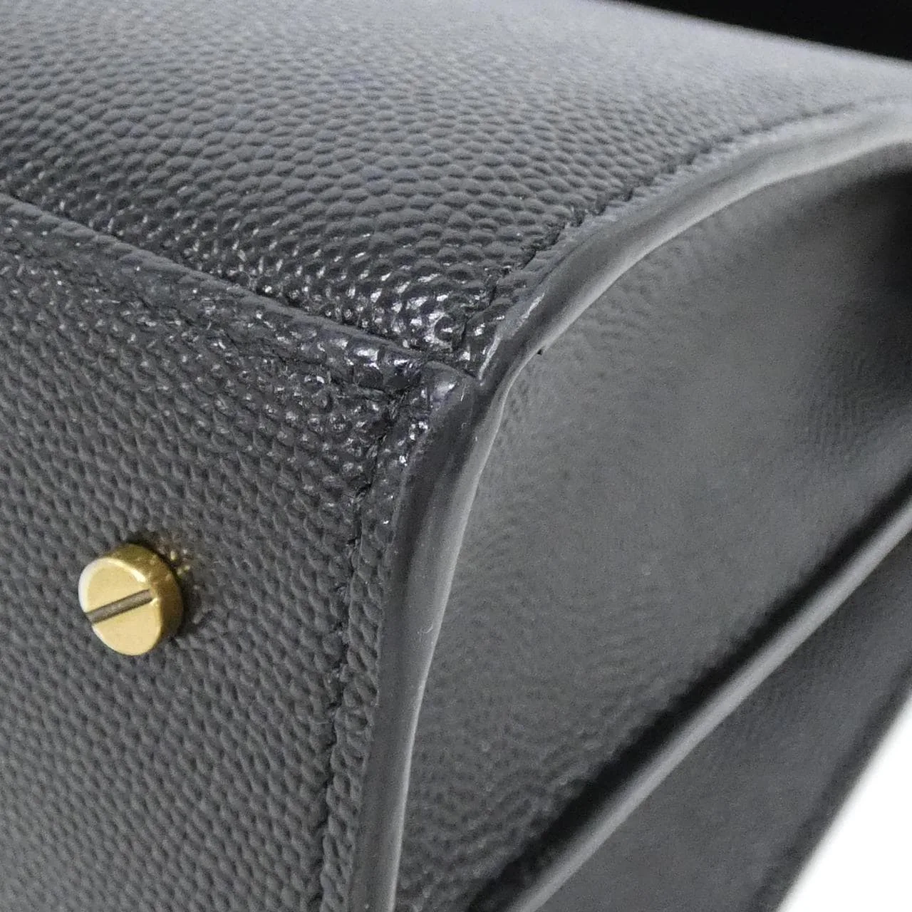 SAINT LAURENT Cassandre 623931 BOW0W Handbag Leather 黑色 皮革 中古品A - 縮圖 3