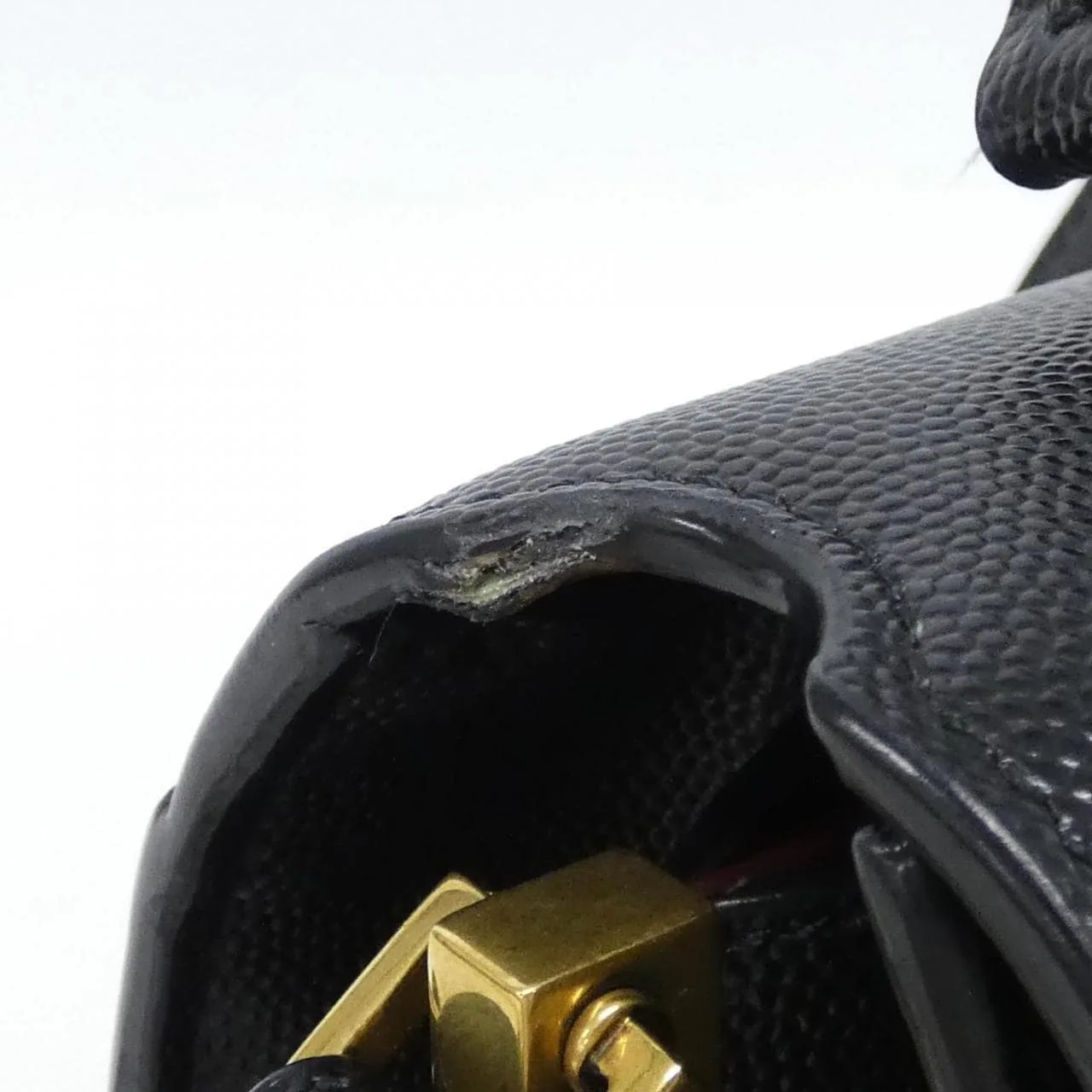 SAINT LAURENT Cassandre 623931 BOW0W Handbag Leather 黑色 皮革 中古品A - 縮圖 4