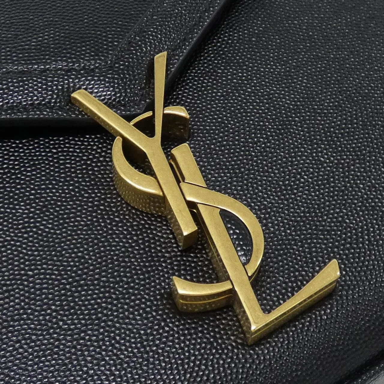 SAINT LAURENT Cassandre 623931 BOW0W Handbag Leather 黑色 皮革 中古品A - 縮圖 5