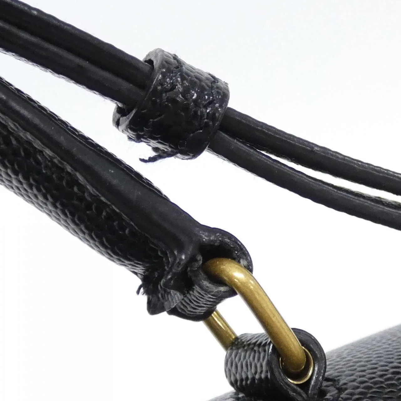 SAINT LAURENT Cassandre 623931 BOW0W Handbag Leather 黑色 皮革 中古品A - 縮圖 6