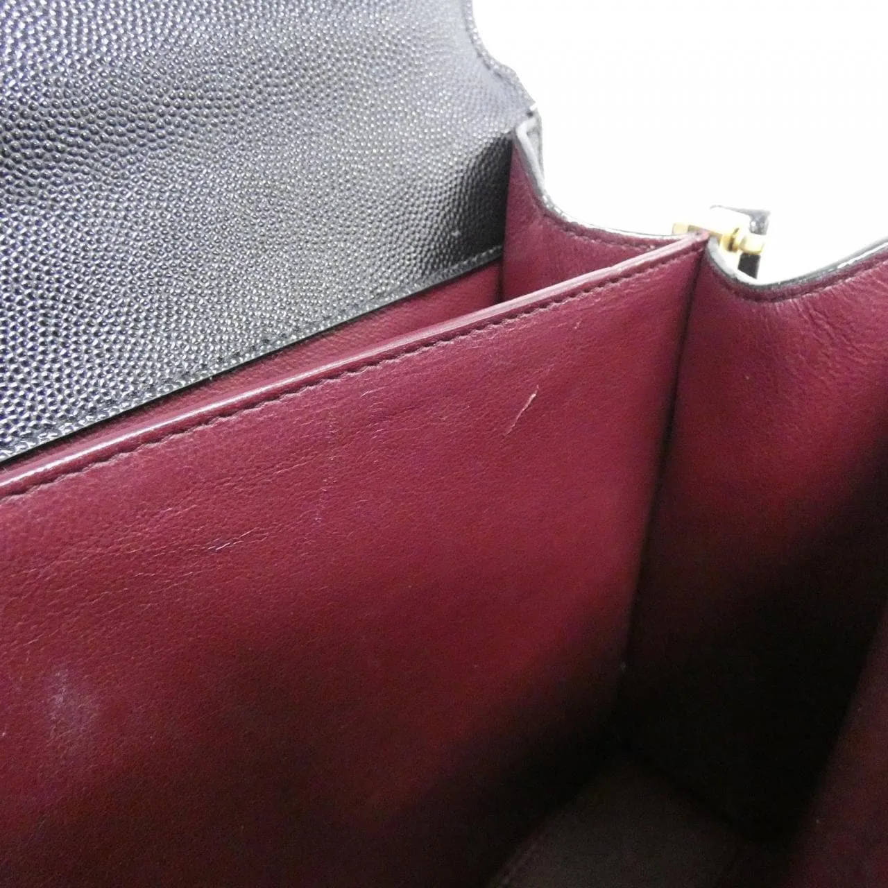 SAINT LAURENT Cassandre 623931 BOW0W Handbag Leather 黑色 皮革 中古品A - 縮圖 8