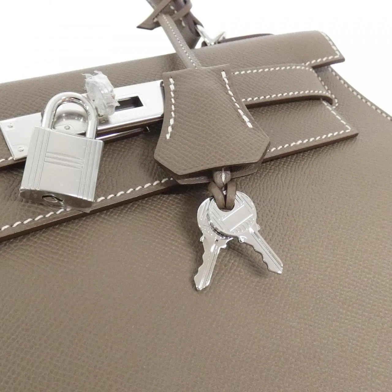 HERMES Kelly 042319CK Handbag Epsom Etoupe Epsom 皮 未使用品 - 縮圖 4