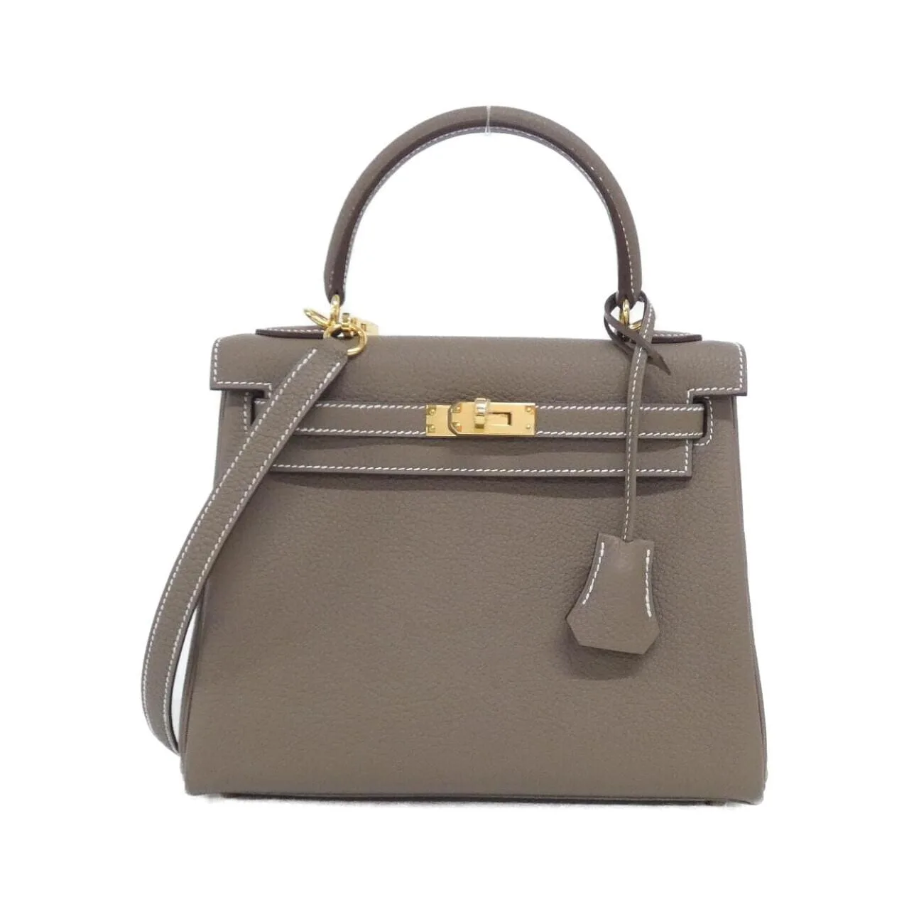 HERMES Kelly 044624CC Handbag Togo Etoupe