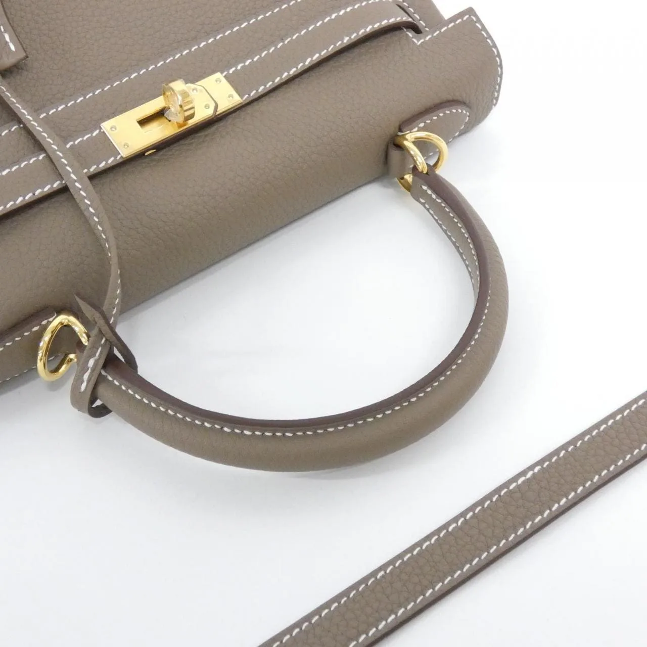 HERMES Kelly 044624CC Handbag Togo Etoupe Togo 牛皮 未使用品 - 縮圖 5