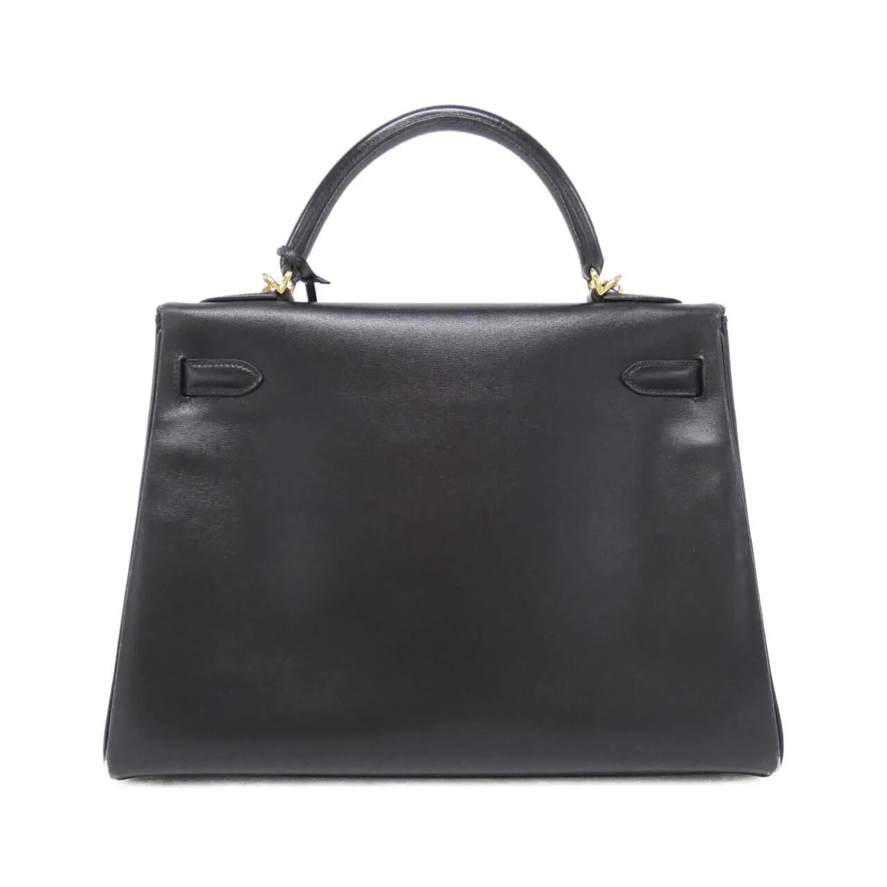 HERMES Kelly 001865CC Handbag Box Calf Black Box Calf Leather Rank B - Thumbnail 2