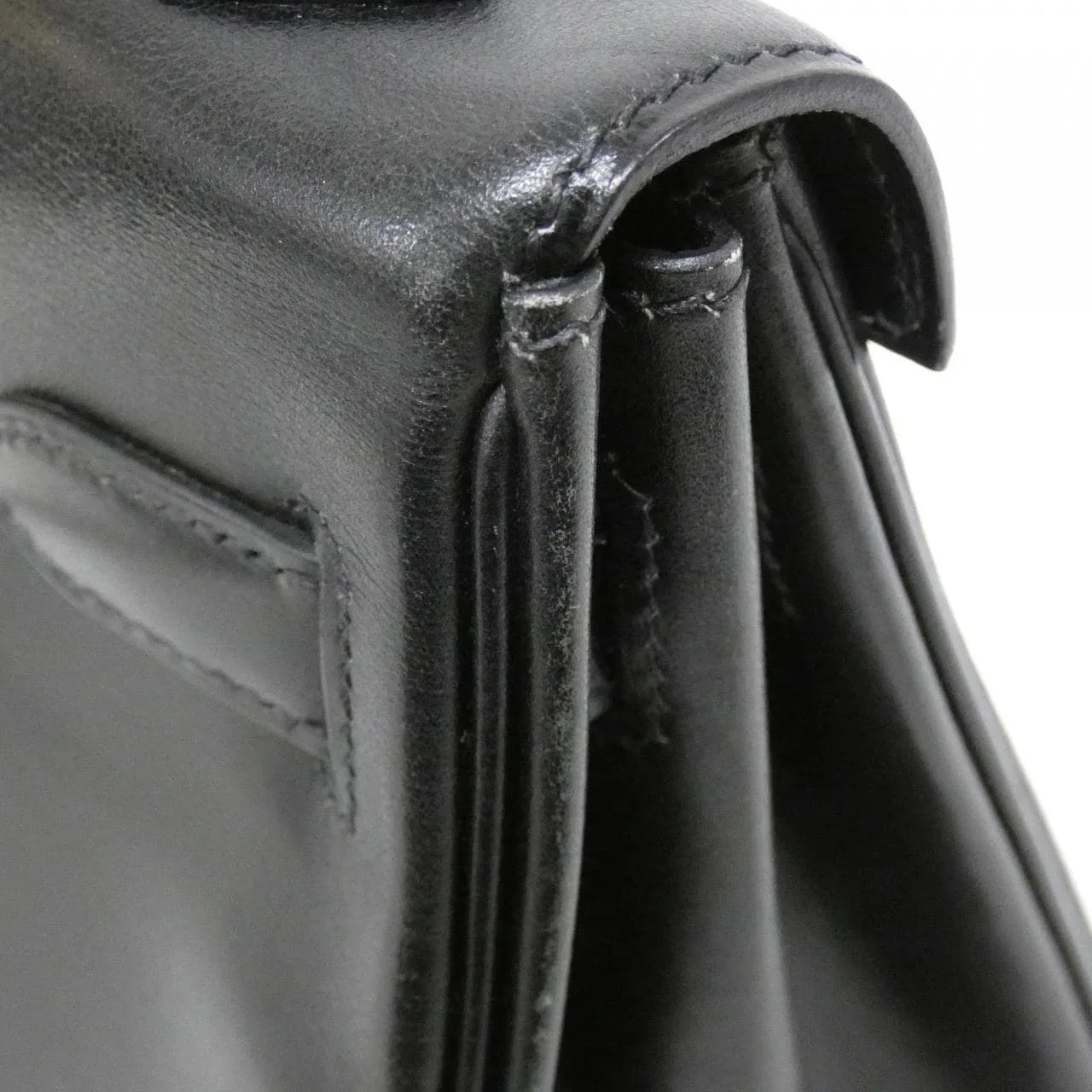 HERMES Kelly 001865CC Handbag Box Calf Black Box Calf Leather Rank B - Thumbnail 6