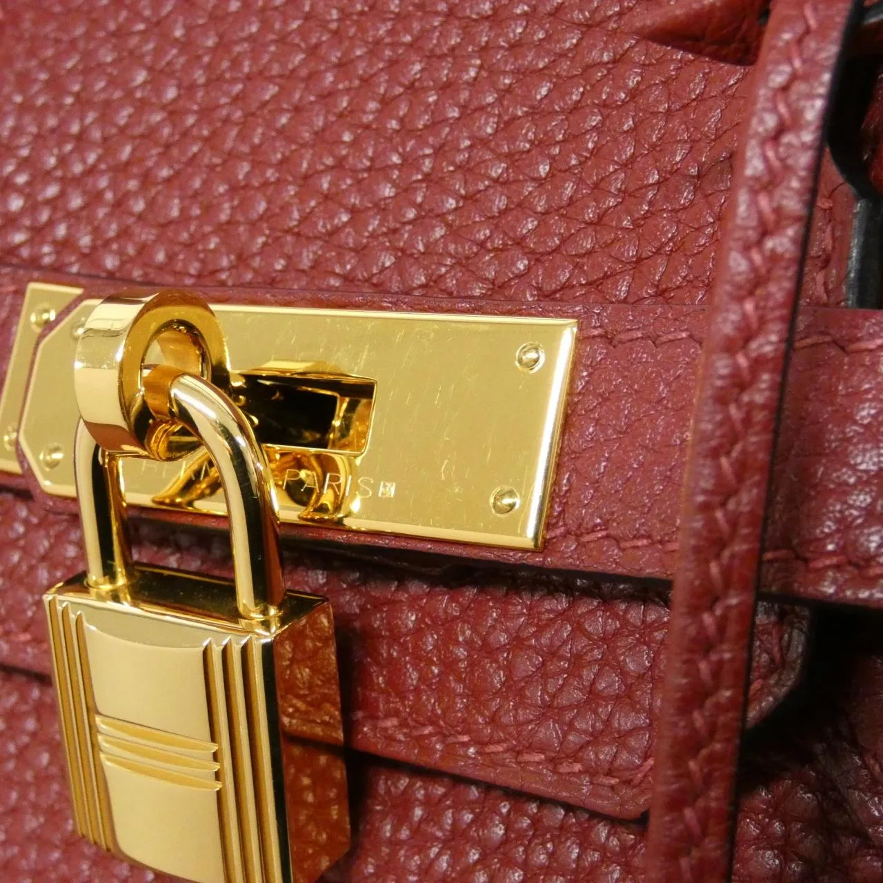 HERMES Birkin 027633CC Handbag Togo Rouge Togo Leather Rank A - Thumbnail 5